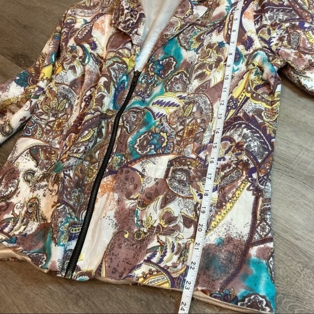 Parsley & Sage Size M Mixed Print Zip Up Blouse - image 4